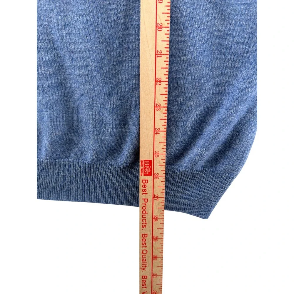 Jos A Bank Signature Polo Sweater Mens X-Large Blue 100% Italian Merino Wool - Picture 3 of 6